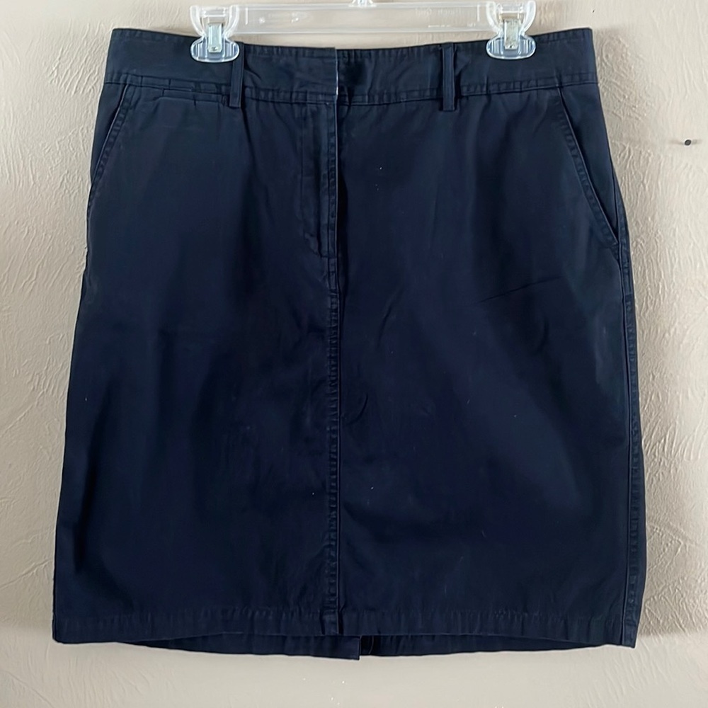 Lands End Cotton Skirt Navy size 12 straight